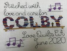 Cross stitch square for Colby R.'s quilt