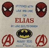 Cross stitch square for Elias M's quilt